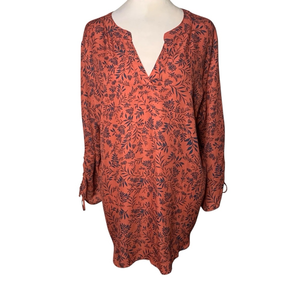 NWT Stitchfix Fortune & Ivy Womens XXL Tulsa Ruched Sleeve Mixed Material Blouse